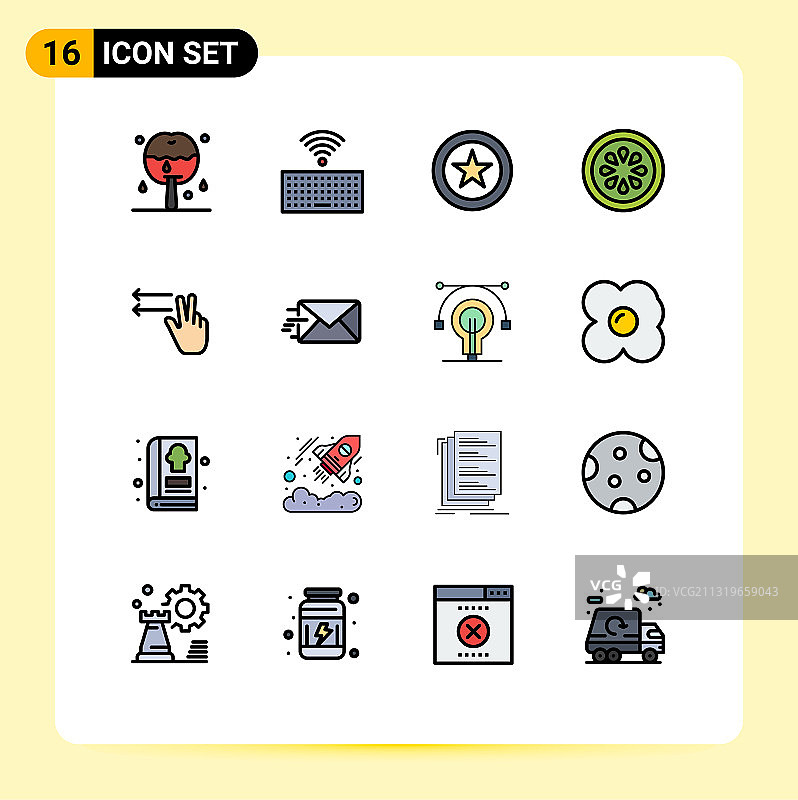16个现代UI电子邮件图标符号图片素材