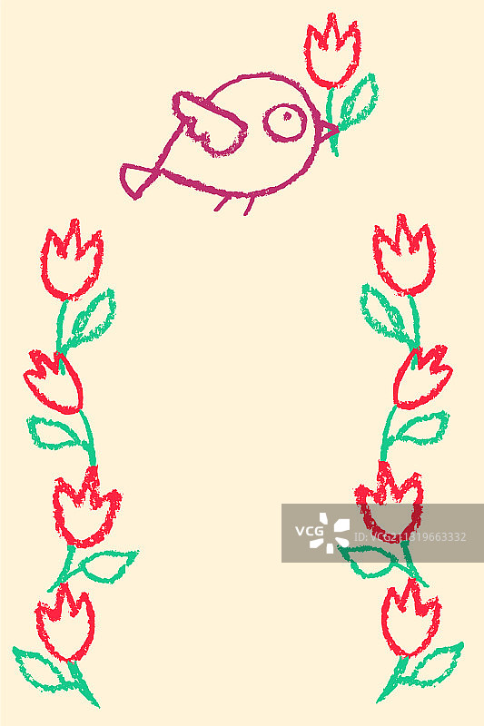 可爱的小鸟边框图片素材