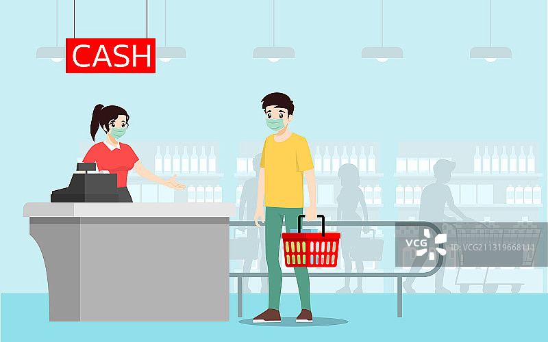 预防新型冠状病毒的社交距离图片素材