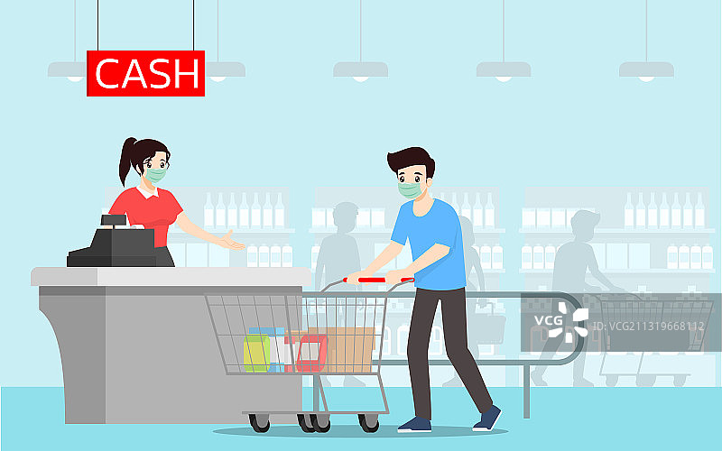 预防新型冠状病毒的社交距离图片素材