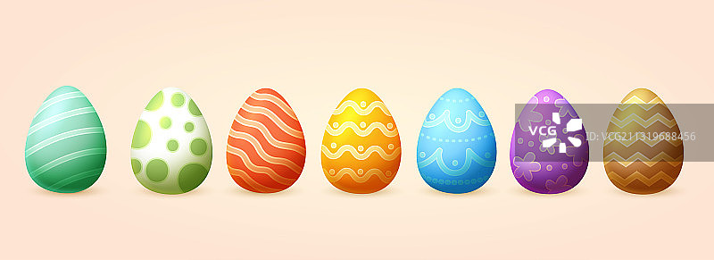 复活节缤纷彩蛋集合图片素材
