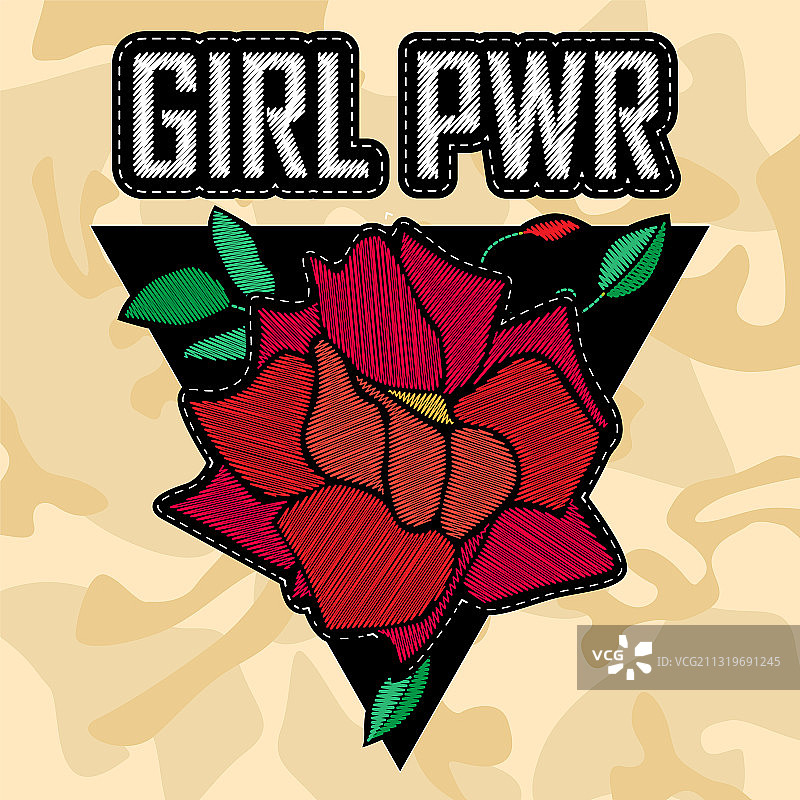 女士时尚徽章或布贴图片素材