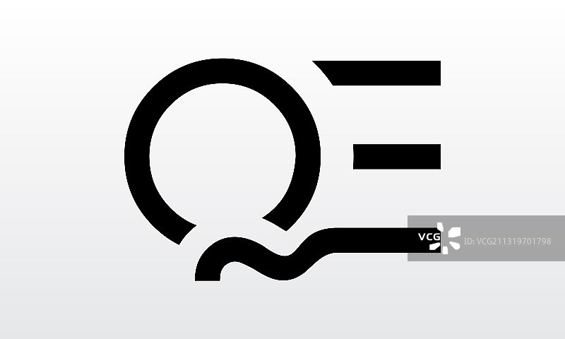 首字母QE现代标志设计图片素材