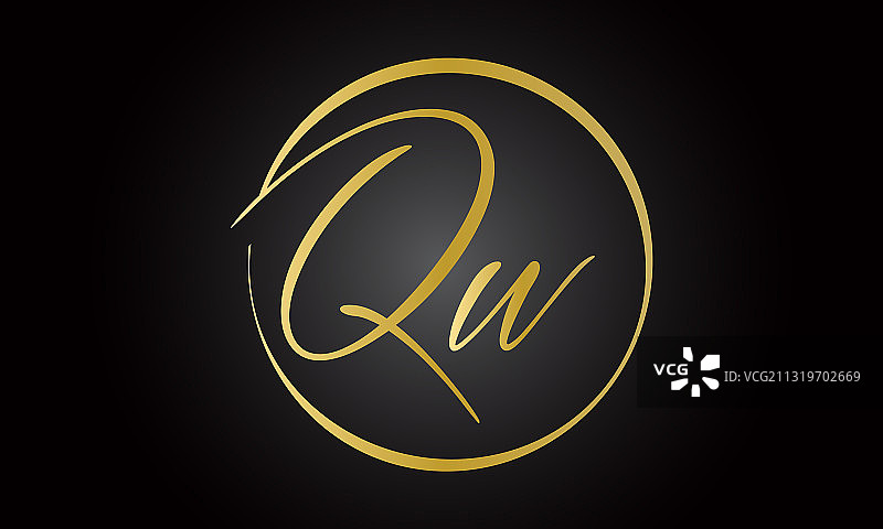 字母QW现代风格标志设计图片素材