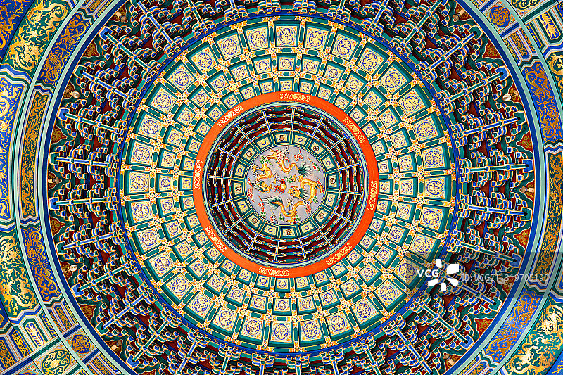 浙江台州温岭东辉阁藻井 天花板图片素材