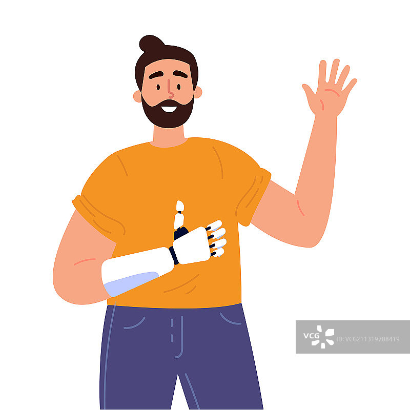 年轻男人带假肢图片素材