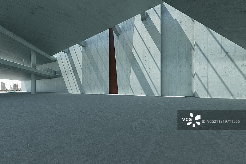 现代_清水混凝土_建筑空间_汽车广告背景图图片素材