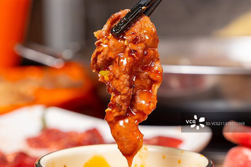 潮汕现切牛肉火锅图片素材
