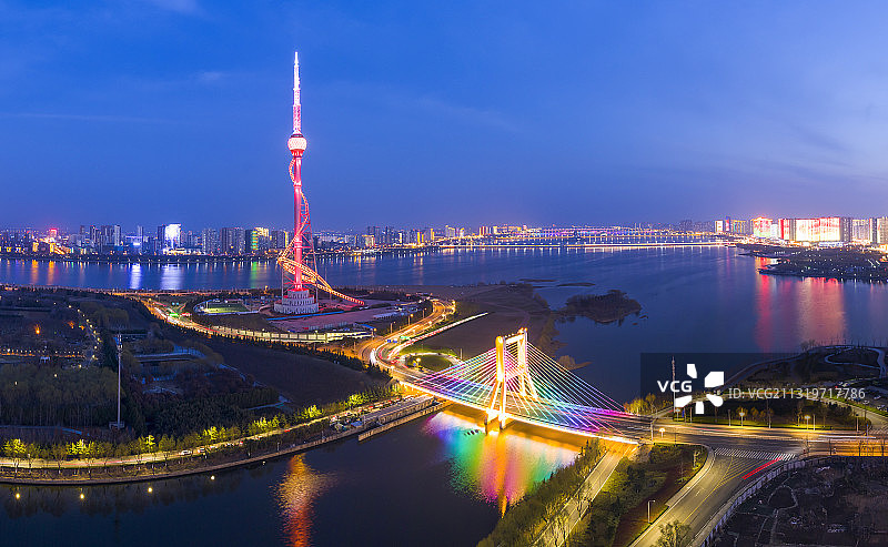 山东省临沂电视塔三河口风景图片素材