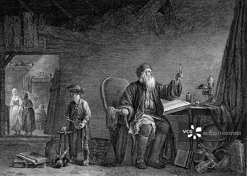 18世纪的医疗咨询图片素材