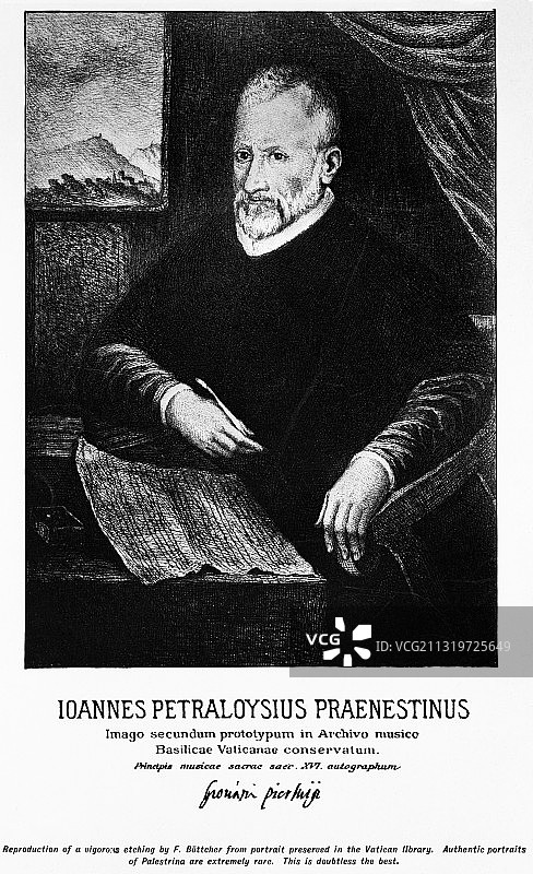 意大利作曲家乔瓦尼·达·帕莱斯特里纳图片素材