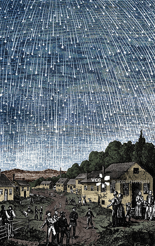 1833年狮子座流星雨图片素材