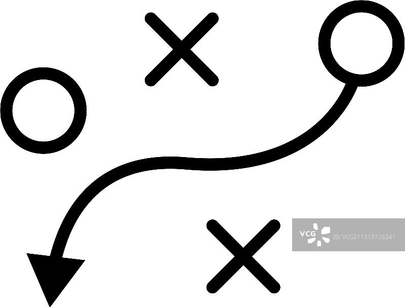 时尚扁平风格的策略线性图标符号图片素材