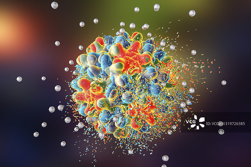 乙型肝炎病毒破坏示意图图片素材