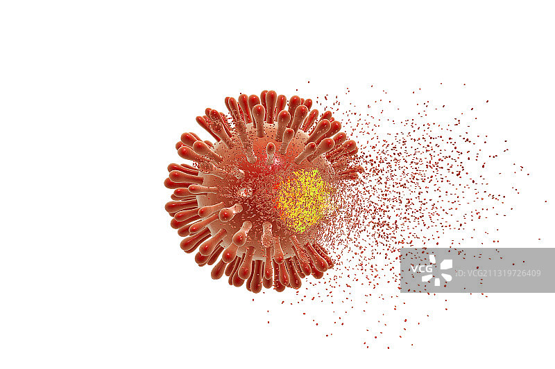 HIV病毒破坏示意图图片素材