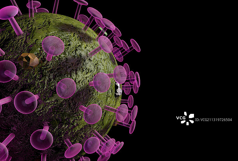SARS-CoV-2病毒粒子图片素材