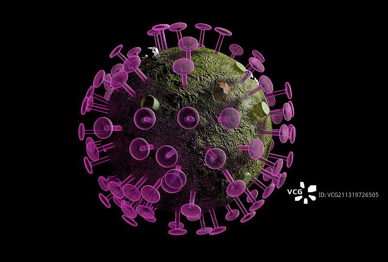 SARS-CoV-2病毒粒子图片素材