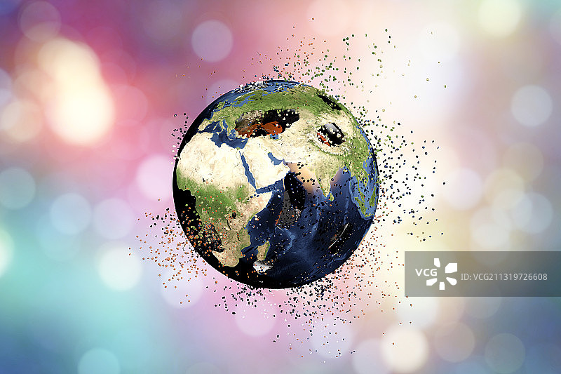 地球破坏插画图片素材