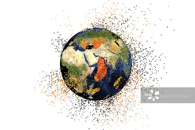 地球破坏插画图片素材