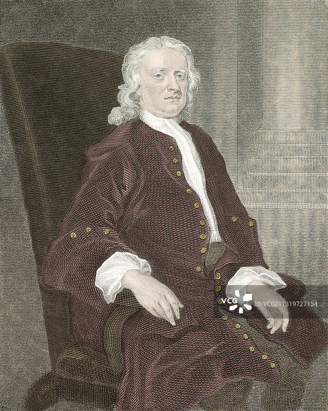 艾萨克·牛顿，英国博学家图片素材