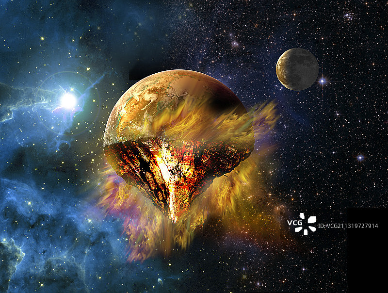 彗星撞击地球图片素材