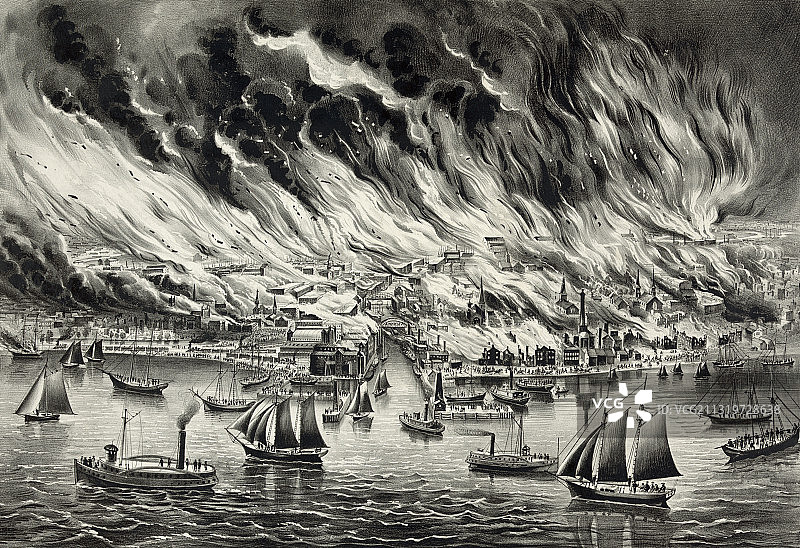 1871年芝加哥大火图片素材