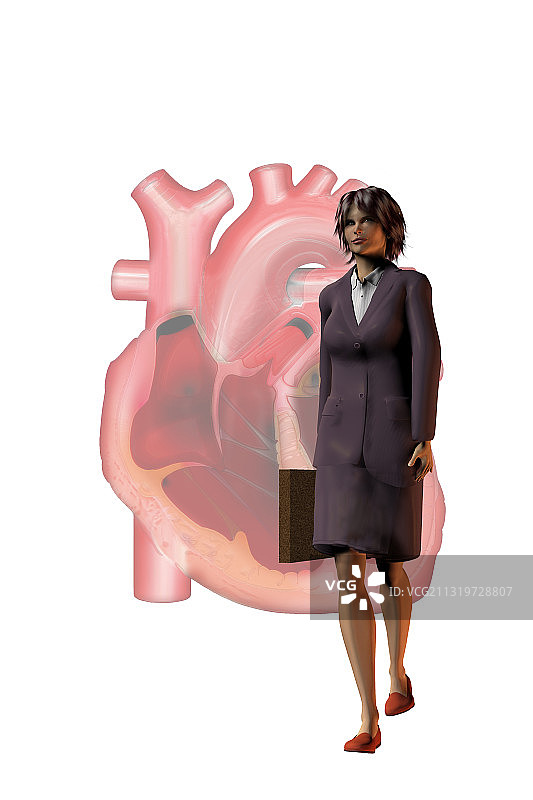 女性心脏病发作图片素材