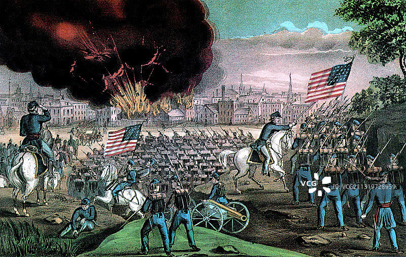 美国内战：1864年亚特兰大沦陷图片素材
