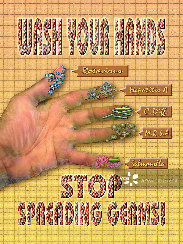 勤洗手，防止细菌传播图片素材