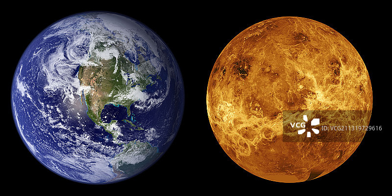 地球和金星图片素材