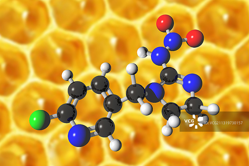 吡虫啉与蜂窝模型图片素材