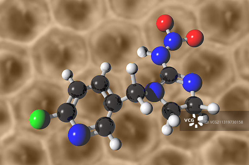 吡虫啉与蜂窝模型图片素材