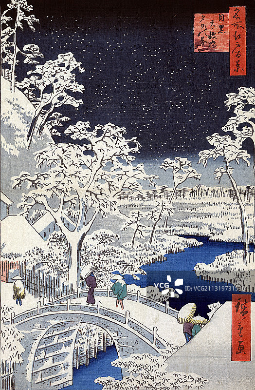 暴风雪中的月亮桥，1857年图片素材