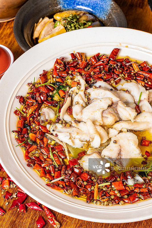 四川麻辣水煮鱼片图片素材