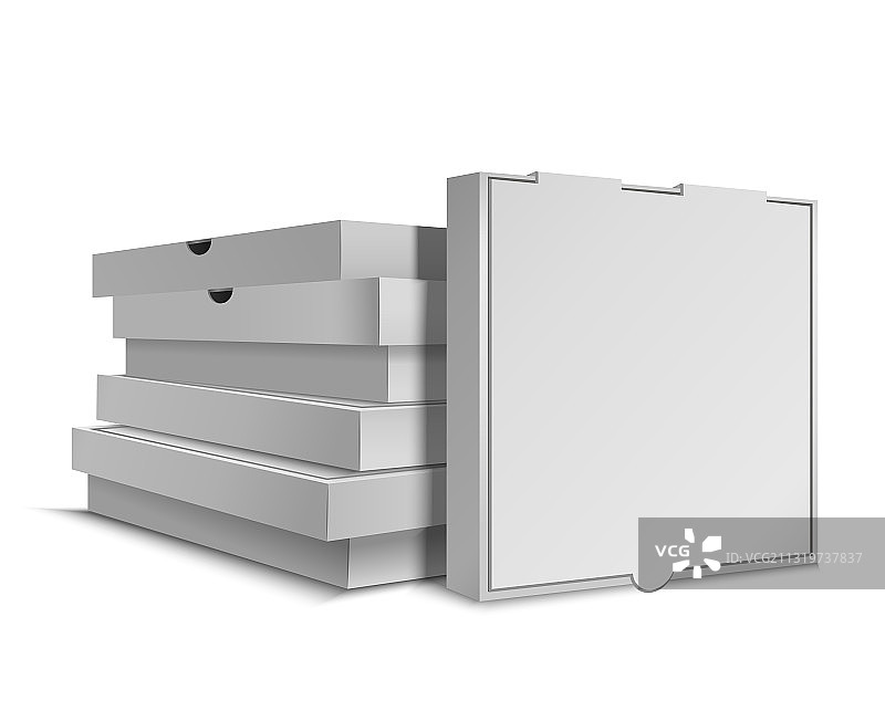 逼真细节3D空白披萨堆图片素材