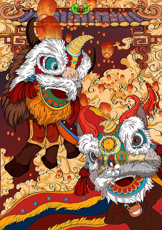 牛年插画图片素材