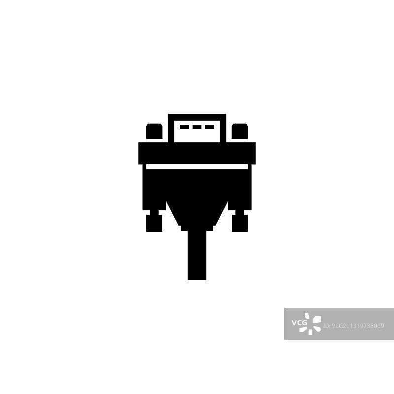 DVI或VGA视频电缆插头连接器扁平图标图片素材
