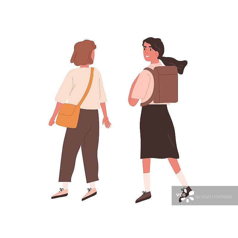 穿着校服的少女朋友图片素材