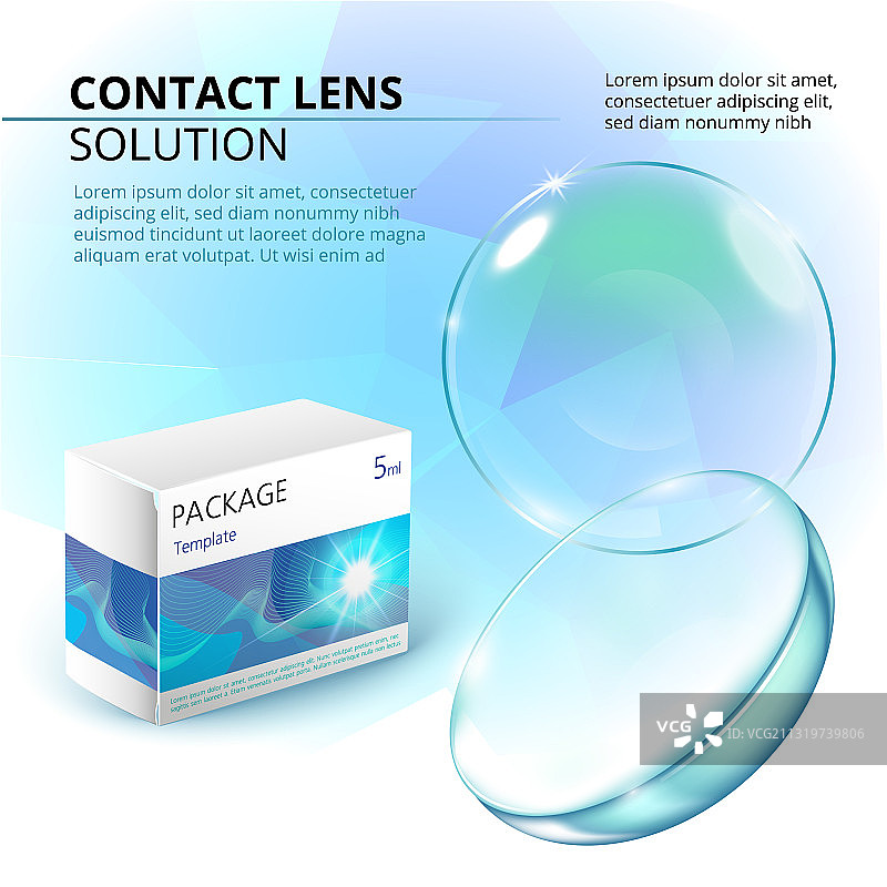 隐形眼镜水滴效果广告模板图片素材
