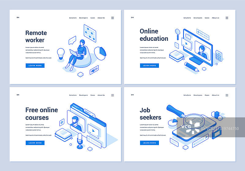 在线招聘和教育服务banner图片素材