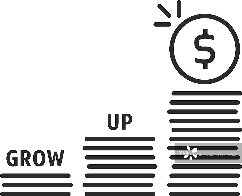 像堆积金钱一样增长的收益图片素材