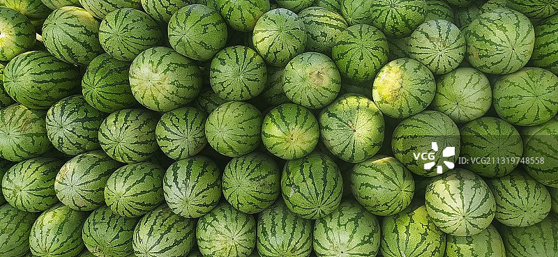 市场在售西瓜特写图片素材