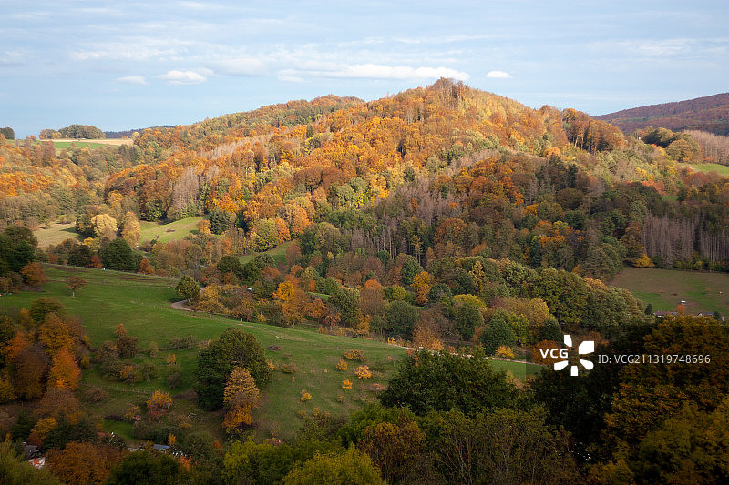 在秋天，风景对天空的景色图片素材