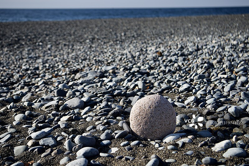 海滩上的卵石特写图片素材