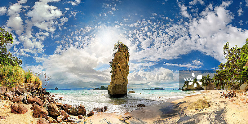 海滩全景图片素材