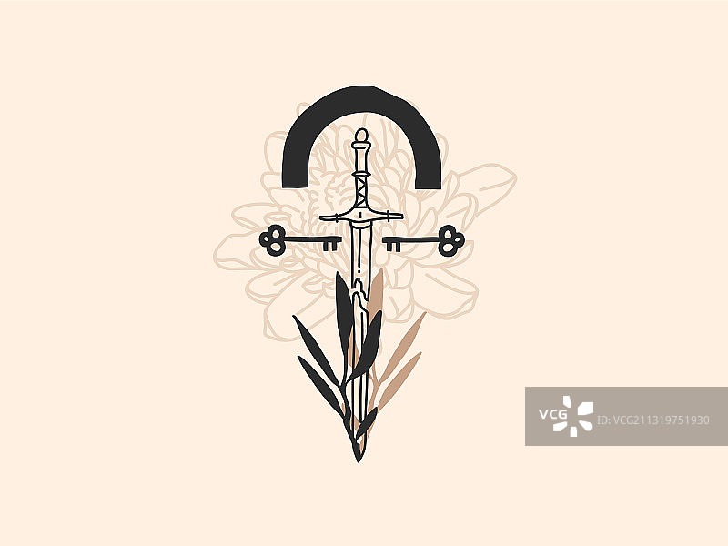 手绘抽象股票平面图形图片素材