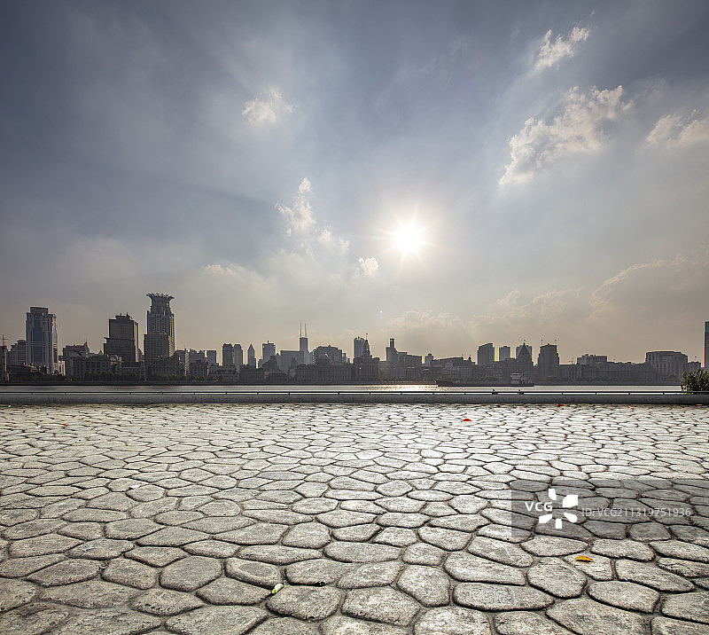 上海外滩日落夜晚全景风光图片素材