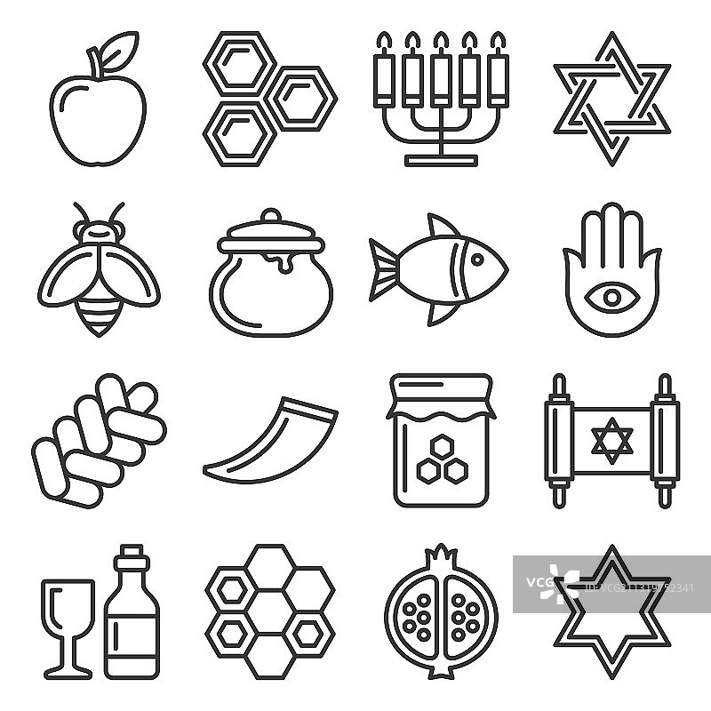 犹太新年图标合集图片素材