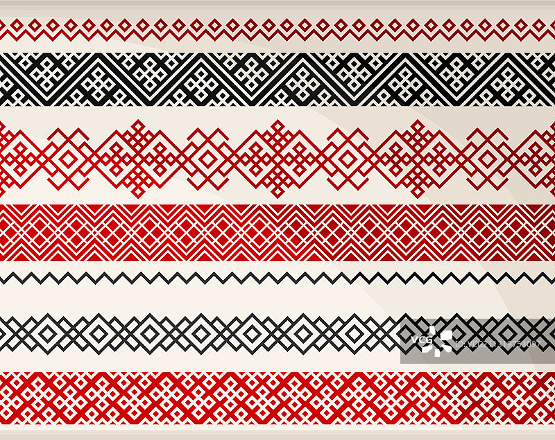 具有几何图案的传统挪威装饰品图片素材