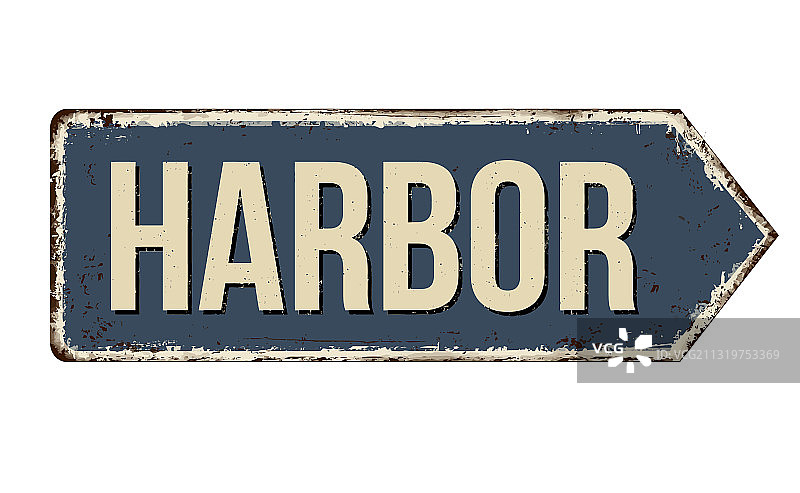 港口复古铁锈金属标志图片素材